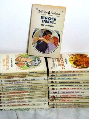 Lot 25 Livres Books Harlequin Collection Harlequin Romance Vintage 80s French #3